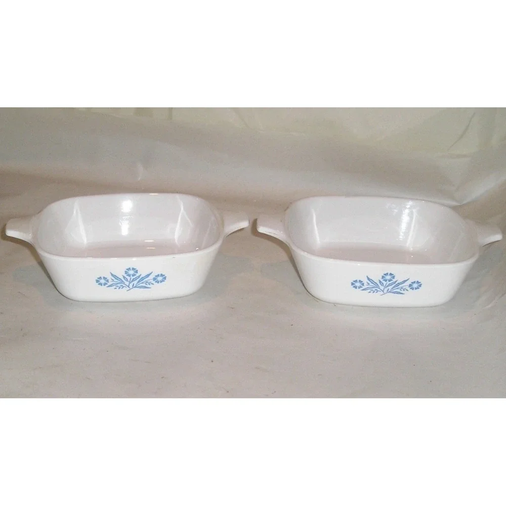Pair Vintage CORNING WARE Blue Cornflower‎ P-41 PETITE PAN - 5